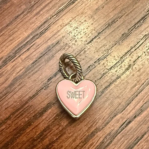 Brighton Pink Heart Pendant with Silver Detail - Picture 2 of 2